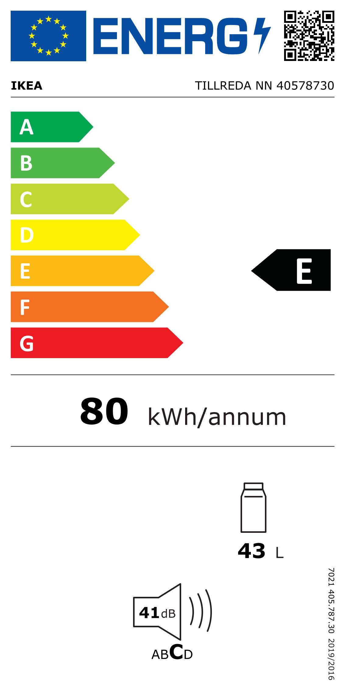 Energy Label Of: 40578730