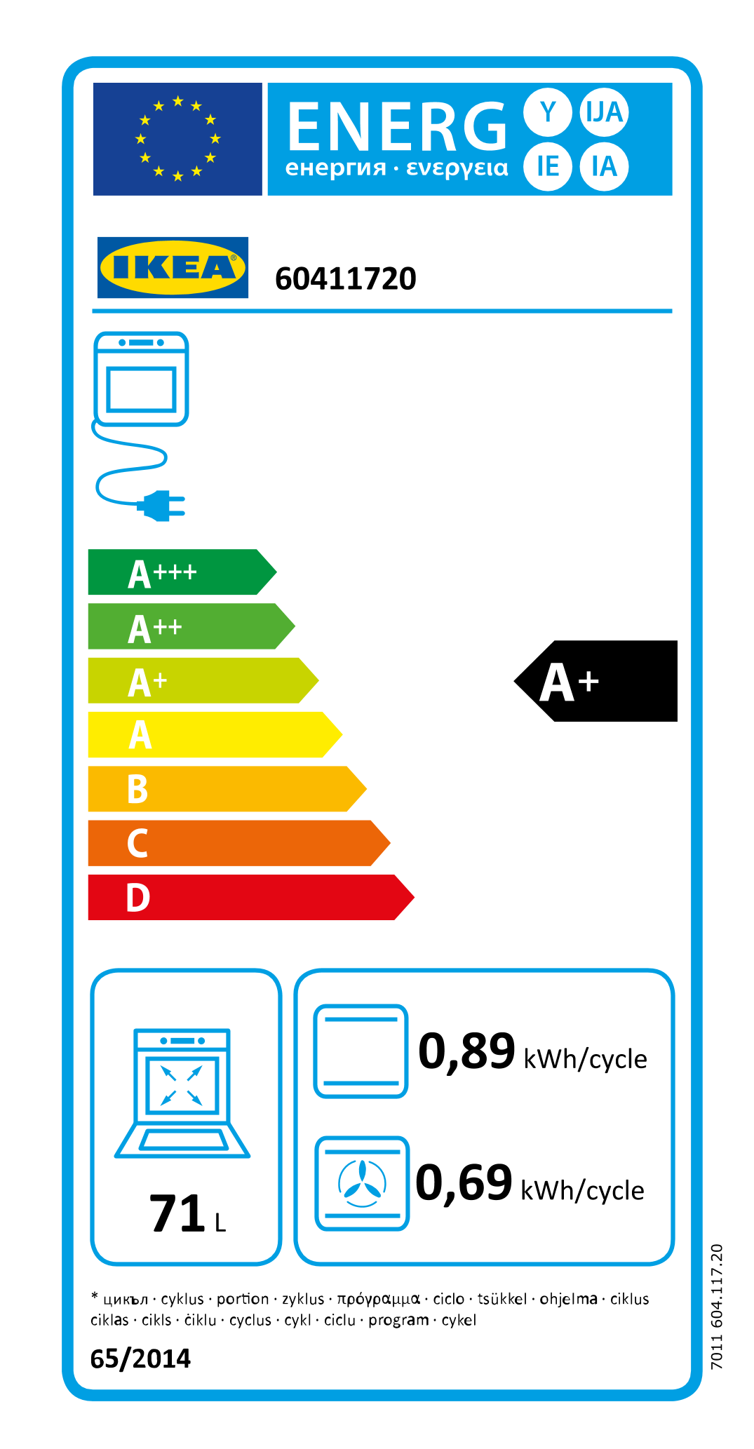 Energy Label Of: 60411720
